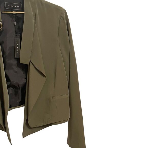 Metaphor Missy Waterfall Open Front Jacket in Olive Night Size XL NWT - Picture 3 of 7